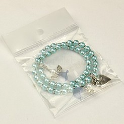 Schönen Hochzeitskleid Engel-Schmuck-Sets für Mutter und Tochter&nbsp;BJEW-JB00728-02