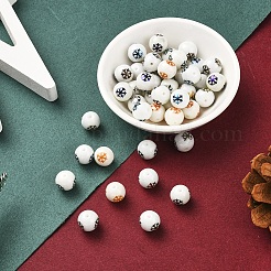80pcs 8 Farben Weihnachten undurchsichtige Glasperlen&nbsp;EGLA-YW0001-02
