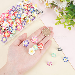 80pcs 8 Arten handgemachte Polymerton 3d Blume Plumeriaperlen&nbsp;CLAY-AR0001-32