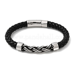 Geflochtene Armbänder aus Mikrofaser-Lederband&nbsp;BJEW-A092-01A-AS