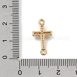 Dijes conectores de eslabones cruzados religiosos con circonitas cúbicas transparentes micro pavé de latón&nbsp;CU-K001-01C-G