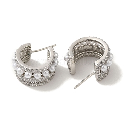 Aretes de latón chapado en rack con micro pavé de circonio cúbico&nbsp;EJEW-R162-36P