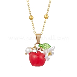 Collane con ciondolo di frutta in resina&nbsp;NJEW-JN05204-04