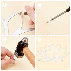 Eisen-Metall-Lotus-Wandkunstdekor&nbsp;DJEW-WH0015-28