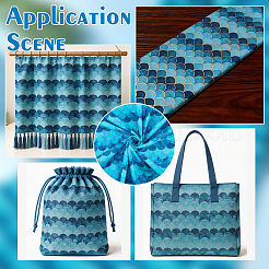 Tela de algodón con estampado de escamas de pescado&nbsp;DIY-WH0750-430A