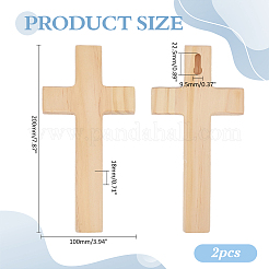 Wandanhänger aus Holz mit Kreuz&nbsp;WOOD-WH0124-147