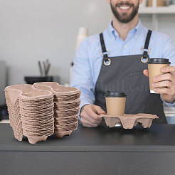 30 Stück Einweg-Kaffeetassentablett aus biologisch abbaubarem Zellstoff&nbsp;AJEW-BC0009-87A