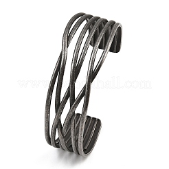 Brazaletes huecos de acero inoxidable quirúrgico 316&nbsp;BJEW-C125-04AS