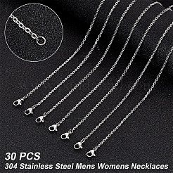 Colliers unisexes classiques en acier inoxydable 304 pour hommes et femmes&nbsp;STAS-UN0003-38P