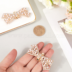 2 décoration de chaussures en alliage de strass avec nœud papillon&nbsp;FIND-CP0002-26B