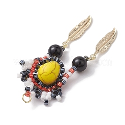 Anhänger aus Saatglas und synthetischem Türkis&nbsp;PALLOY-MZ00243-04