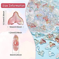 100 Stück transparente Glasperlen&nbsp;GLAA-CJ0002-39