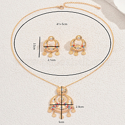 Orecchini e collane in stile bohémien con luna in ottone micro pavé di zirconi cubici per donna&nbsp;SC3295