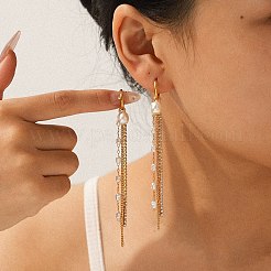 Pendientes de aro de acero inoxidable 304 con circonitas cúbicas transparentes engastadas&nbsp;WG6C0B9-01
