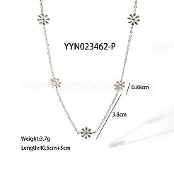 Ensembles élégants de colliers et bracelets à maillons marguerites en acier inoxydable 304 pour femmes&nbsp;EE7355-4