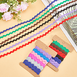 4 carte 2 styles de ruban de bordure à franges ondulées en polyester&nbsp;DIY-GF0009-48A