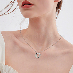1 pz catena in ottone con pendenti a forma di lettera in lega collane&nbsp;NJEW-LP0001-41O-P