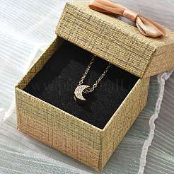 Collane a catena con ciondolo in cristallo e strass in acciaio inossidabile 304 per donna&nbsp;NJEW-C062-01E-G