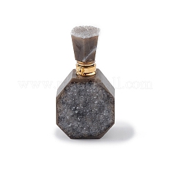 Galvanisierte Anhänger aus natürlichem Druzy-Achat&nbsp;G-L524-10G-03