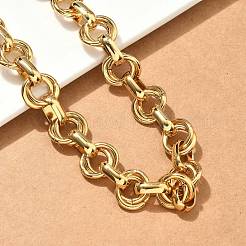 Halsketten mit Doppelringgliedern aus Edelstahl 304&nbsp;NJEW-S453-02P-A