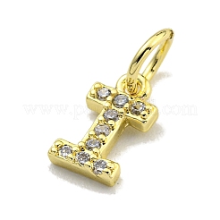 Colgantes de circonita cúbica transparente con micro pavé de latón con letras&nbsp;KK-K354-06G-I