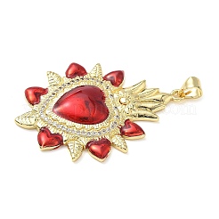 Pendentifs avec zircon cubiques à micro-pavés en laiton&nbsp;KK-I379-03G-F