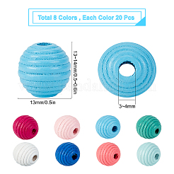 160 pièce de perles de ruche en bois d'érable naturel de 8 couleurs&nbsp;WOOD-SC0001-33