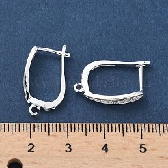 Micropave de latón claro fornituras de aretes de aro de circonio cúbico&nbsp;KK-H532-16S