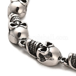 304 Edelstahl Totenkopf Gliederkettenarmbänder&nbsp;BJEW-E094-01AS