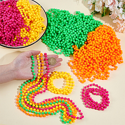 4 collier à chaîne à billes en plastique de 4 mm&nbsp;NJEW-WH0020-76