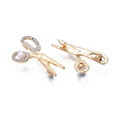 Kristall-Strass-Scheren-Reversnadel mit Kunststoffperle&nbsp;JEWB-N007-061
