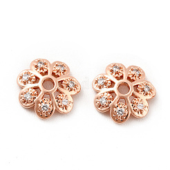 Tappi di perline in zirconia cubica trasparente micro pavé in ottone&nbsp;KK-G425-05B