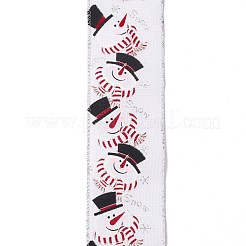 Ruban d'emballage en lin imitation polyester sur le thème de noël&nbsp;SRIB-P020-01B