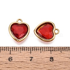 Valentinstag-Anhänger aus Edelstahl 304 mit Glasanhängern&nbsp;STAS-Q119-01G-02