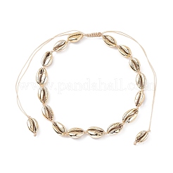 Collane con ciondolo di perle naturali conchiglia di ciprea naturale&nbsp;NJEW-JN03745