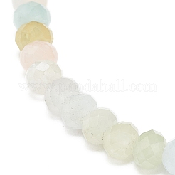 Bracciali elasticizzati con perline di rondelle in morganite naturale da donna&nbsp;BJEW-JB08956-01