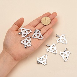 Gioielli per ragazzi resistenti all'ossidazione colore originale 201 acciaio inossidabile ciondolo nodo triangolare&nbsp;STAS-I032-228