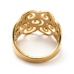 Bague réglable en acier inoxydable 201 avec placage ionique (IP) pour femme&nbsp;RJEW-F131-01G