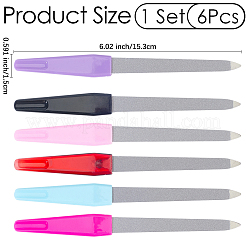 6 Stück 6 Farben Edelstahl-Nagelkunst-Maniküre-Pufferfeilen&nbsp;MRMJ-WH20001-11