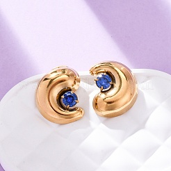 Ohrstecker aus 304 Edelstahl mit Mikropavé und Zirkonia&nbsp;LS-EJEW-B138-01G