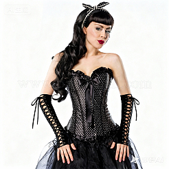 Guantes largos sin dedos de poliamida para novia&nbsp;AJEW-CN0007-19