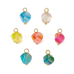 7 Stück galvanisierte transparente Glasanhänger&nbsp;PALLOY-JF04316-01