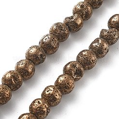 Galvanisierte natürliche Lavasteinperlenstränge&nbsp;G-A251-E01-01D
