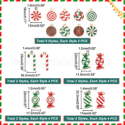 68pcs 17 pendentifs en émail en alliage sur le thème de noël&nbsp;FIND-PH0010-59