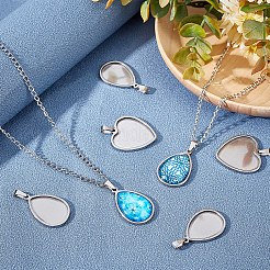 12 pièce de 2 supports de cabochon de pendentif en acier inoxydable 304 de style&nbsp;STAS-UN0027-34