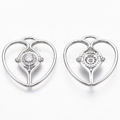 Pendentifs avec zircon cubiques à micro-pavés en laiton&nbsp;KK-R130-027P-NF