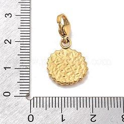 Ciondolo rotondo piatto con decorazioni in strass in acciaio inossidabile 304 a forma di ape&nbsp;STAS-M092-03G