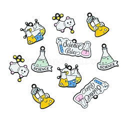 10 pieza de 5 estilos de colgantes de esmalte de aleación con temática de ciencia química&nbsp;ENAM-FS0002-27
