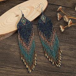 Boho handgemachte rechteckige Ohrringe aus Glasperlen&nbsp;PO2470
