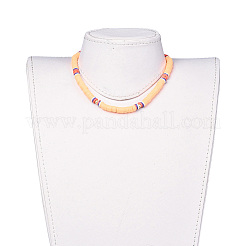 Handgemachte Polymer Clay heishi Perlen Halsketten&nbsp;NJEW-JN02446-02